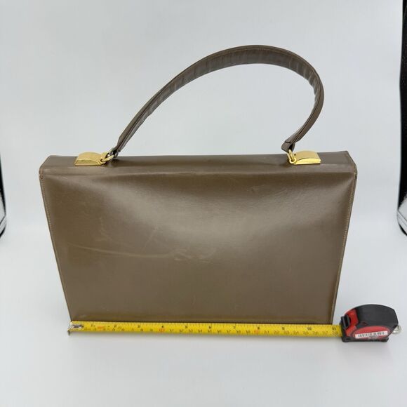 Vintage 1950s Dafar Brown Leather Handbag Purse - Picture 14 of 15